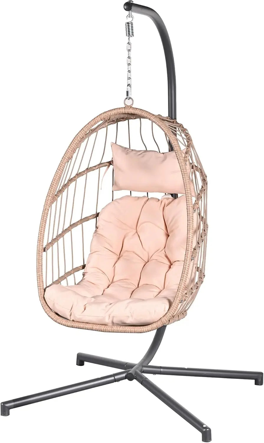Hanging Egg Chair With Stand For Indoor And Outdoor Relaxation