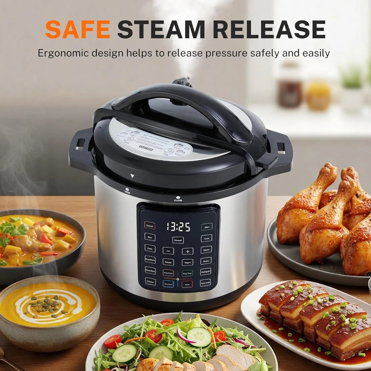 16-in-1 Electric Pressure Cooker,8QT Stainless Steel&Non-Stick Multi Cooker by S And B Enterprise