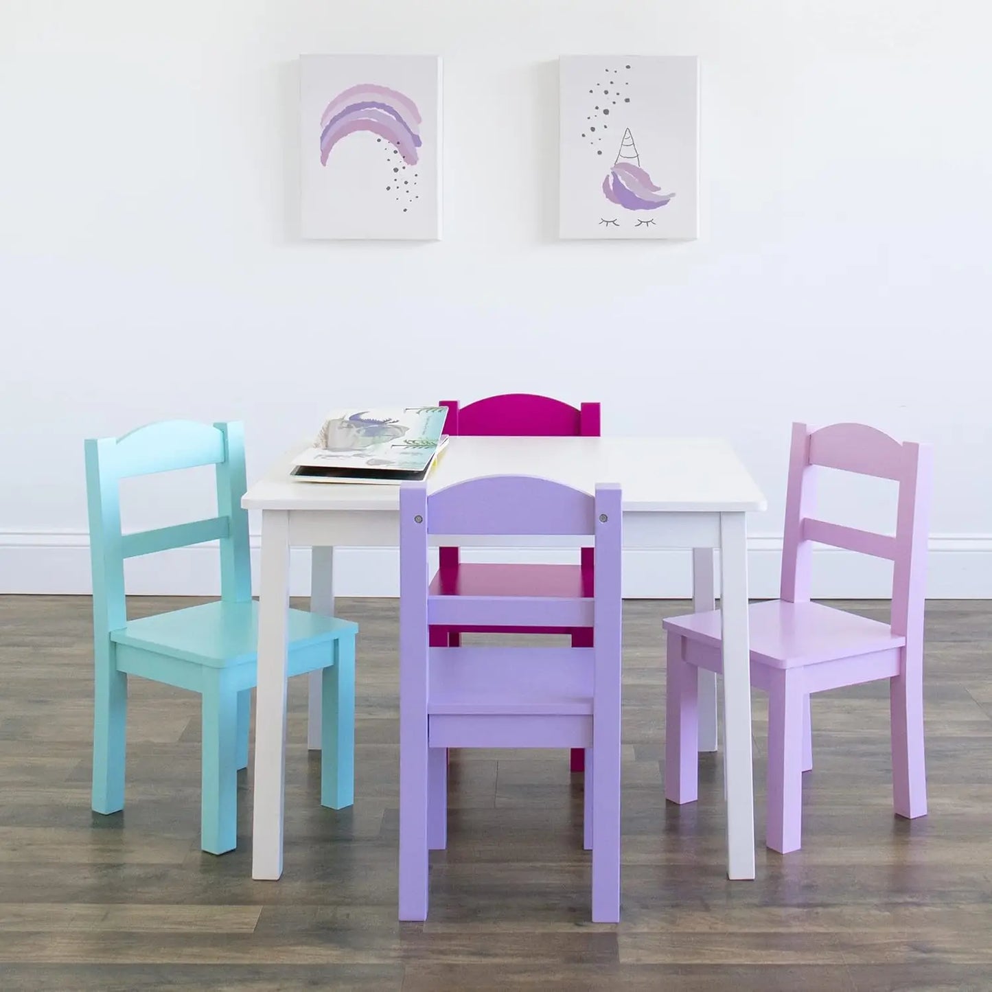 Kids Wooden Table And Chair Set For Toddlers Sturdy