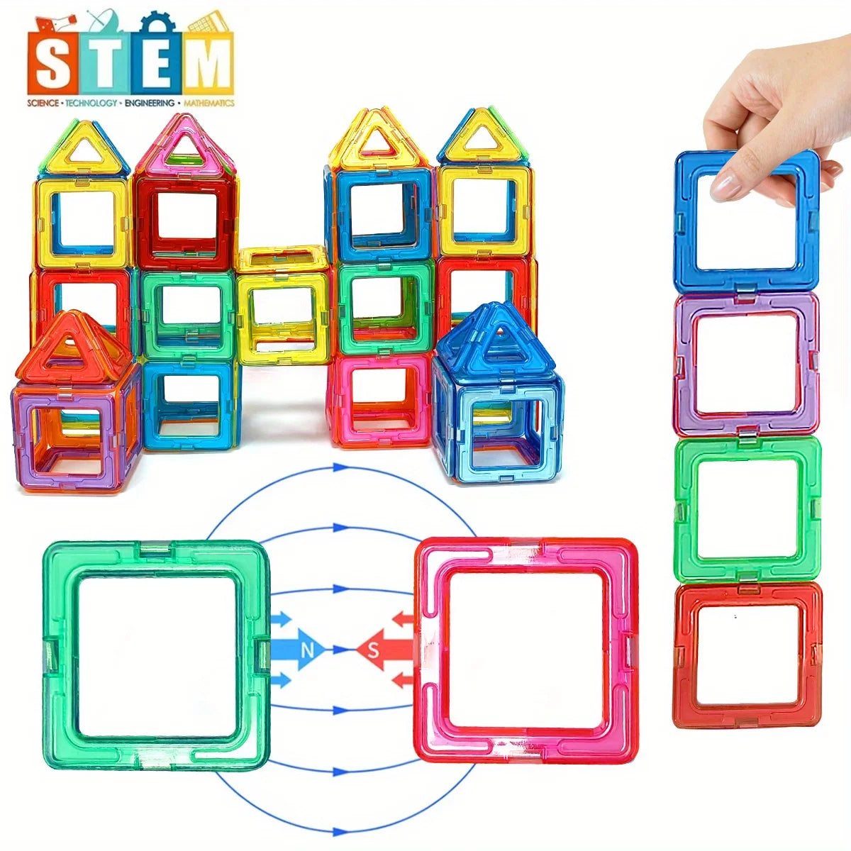 Magnetic Building Blocks Toy For Kids 3D Puzzle Creativity by S And B Enterprise