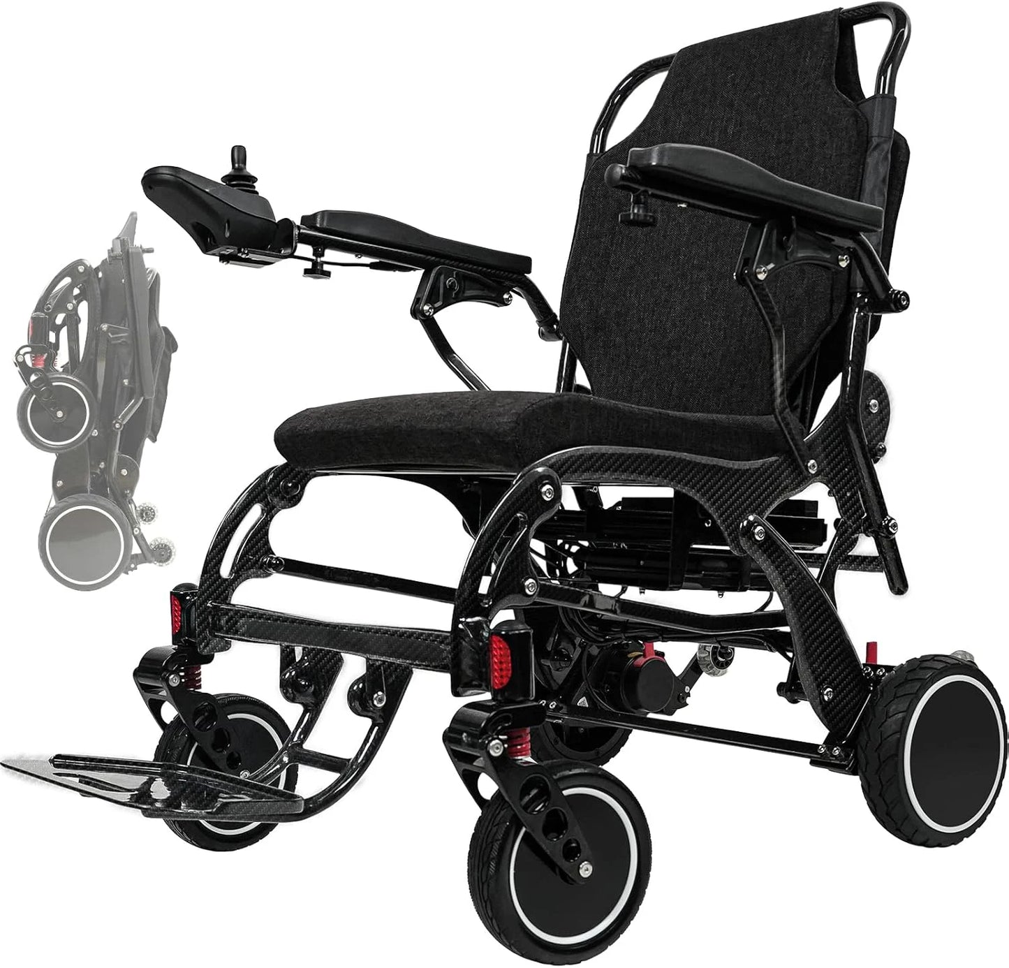 MAIDESITE Electric Wheelchair Carbon Fiber Foldable Lightweight