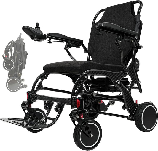 MAIDESITE Electric Wheelchair Carbon Fiber Foldable Lightweight