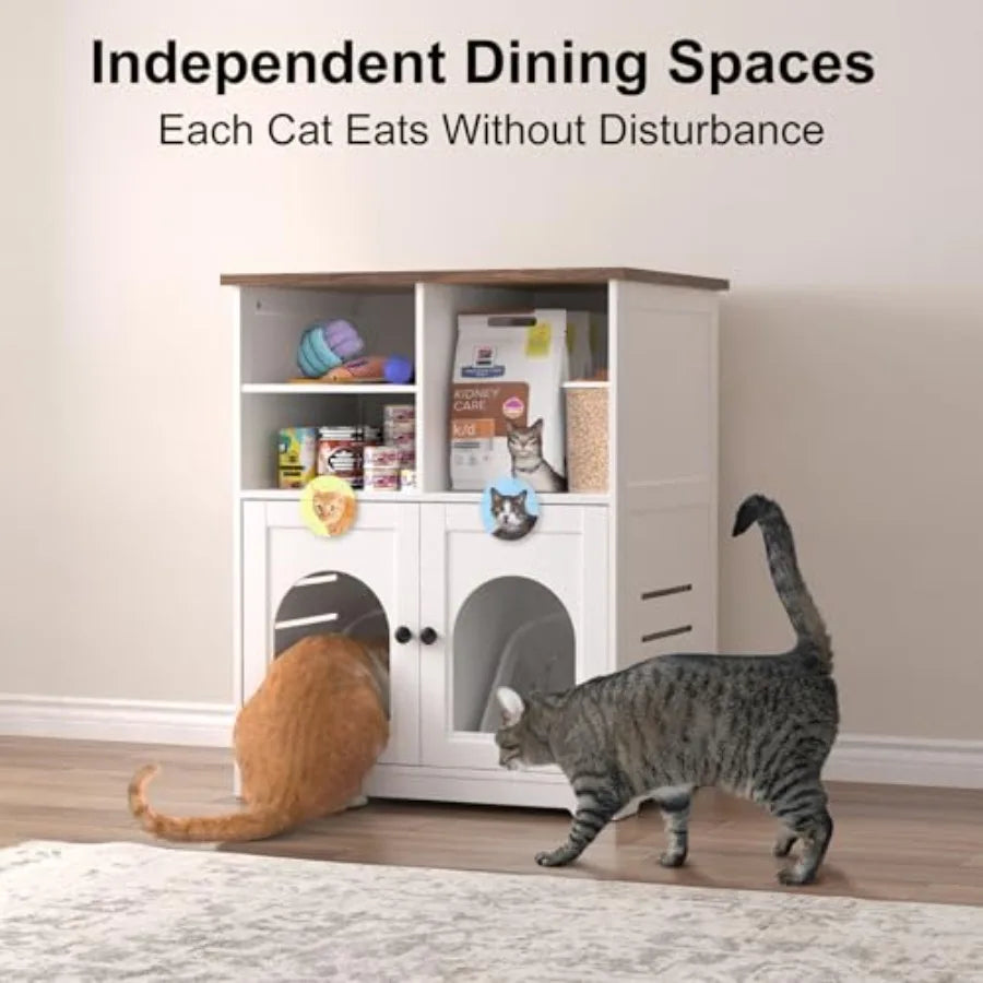 Cat Feeding Station Cabinet For Microchip Feeder Dog Proof Design