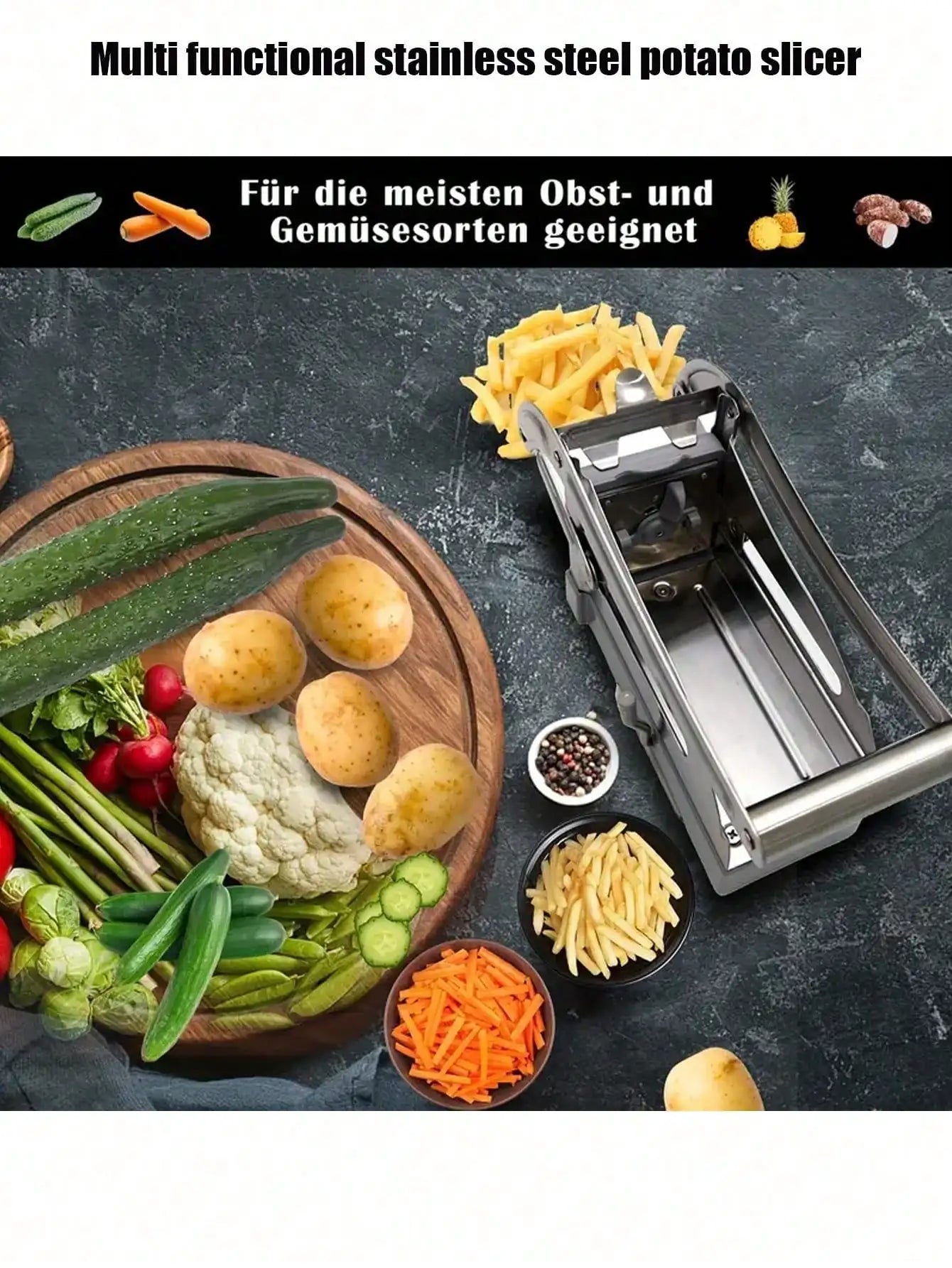 Stainless steel potato/cucumber julienne cutter by S And B Enterprise for home use