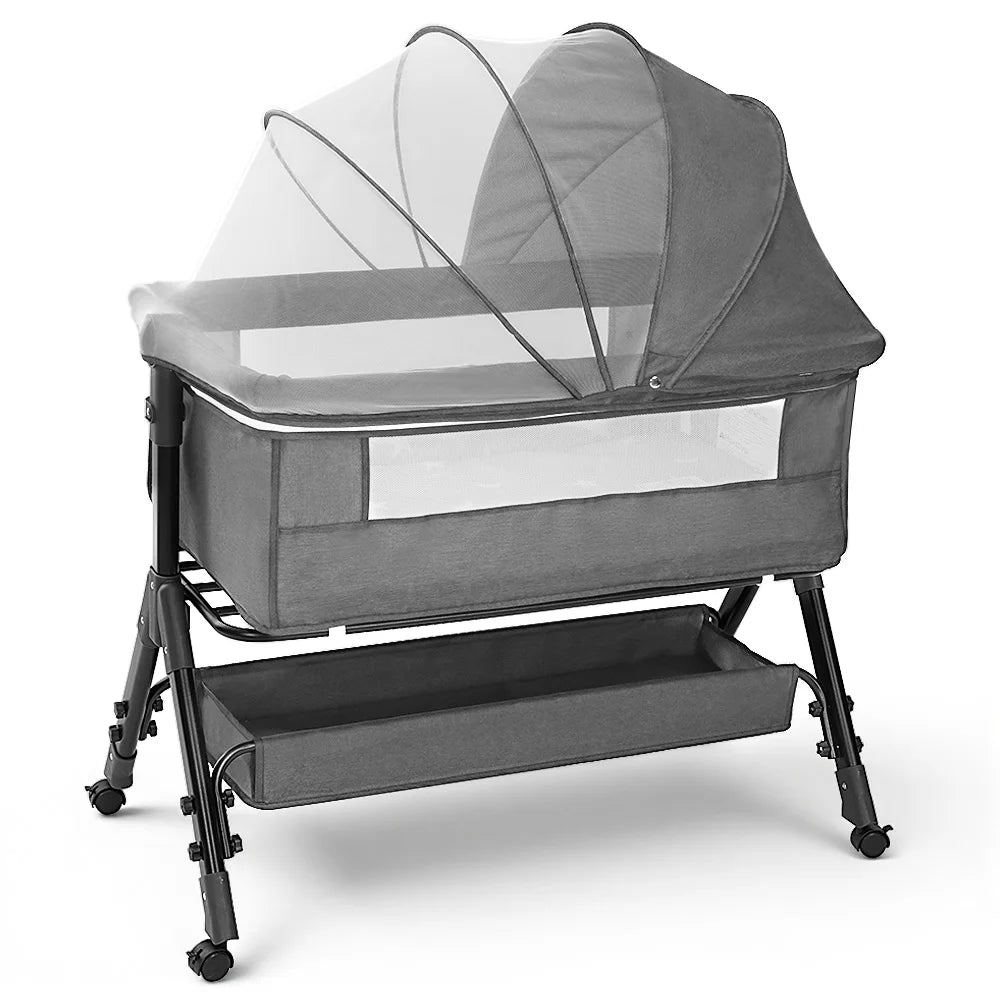 Portable Baby Bassinet Bedside Sleeper With 360 Degree Mesh Window by S And B Enterprise
