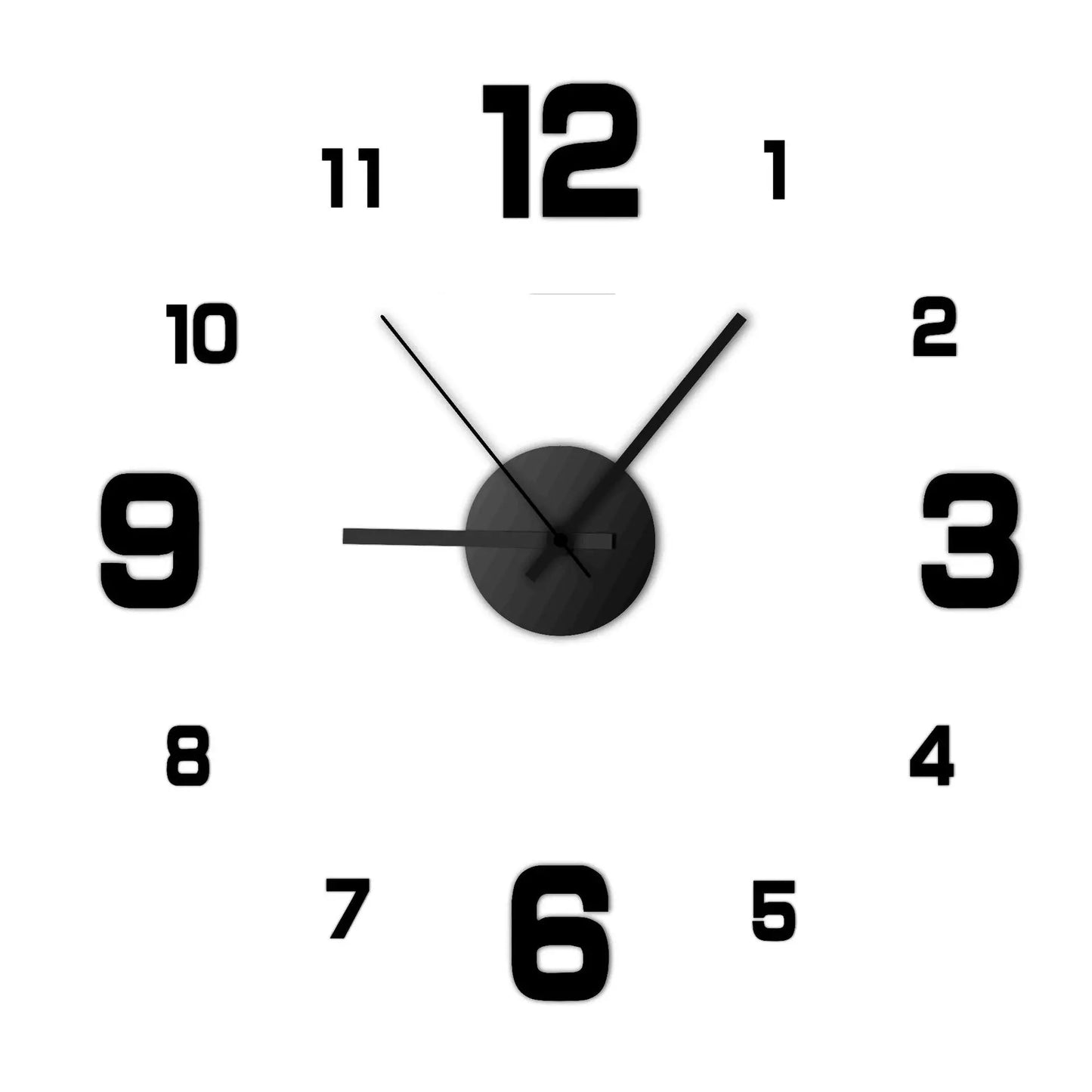 Creative Frameless DIY Wall Clock Wall Decal Home Silent Clock Living Room Office Wall Decoration by S And B Enterprise