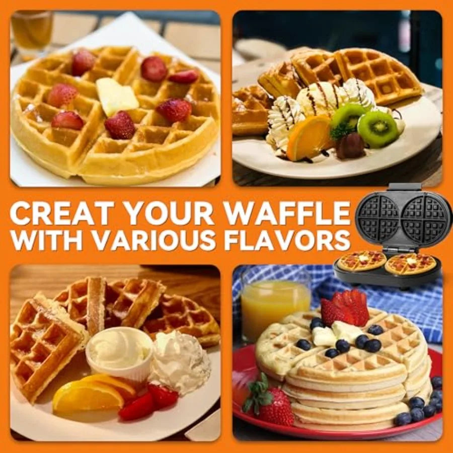 Bakers Friend Double Belgian Waffle Maker With Nonstick