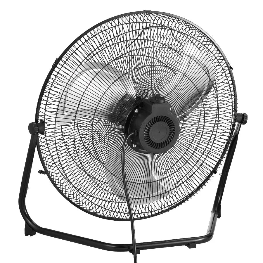 20 Inch Heavy Duty Metal Floor Fan 3 Speeds High Velocity 4800 CFM 360 Adjustable Tilt 21.33 ft/sec Airflow for Home Gym Office by S And B Enterprise