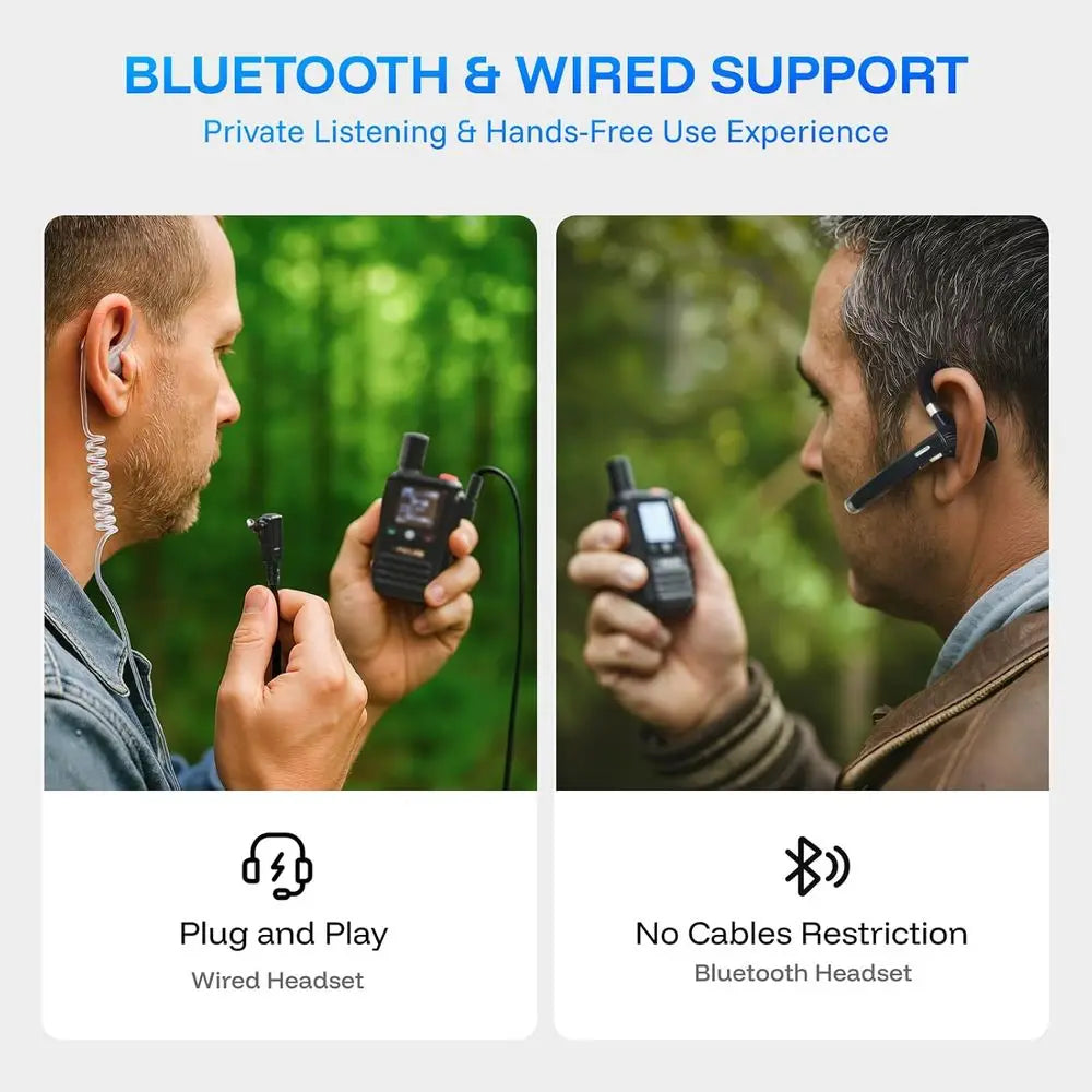 Global Walkie Talkies With Bluetooth And App Control Rechargeable