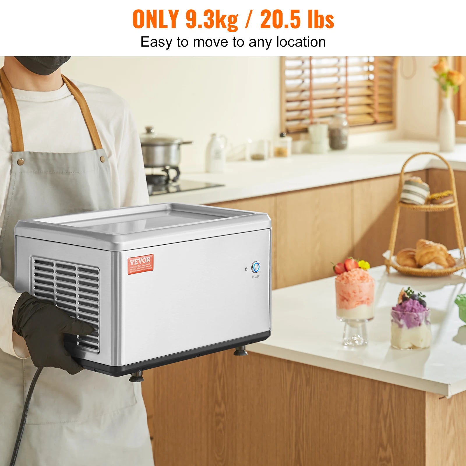 SucceBuy Fried Ice Cream Roll Machine Stainless Steel Rolled Maker by S And B Enterprise