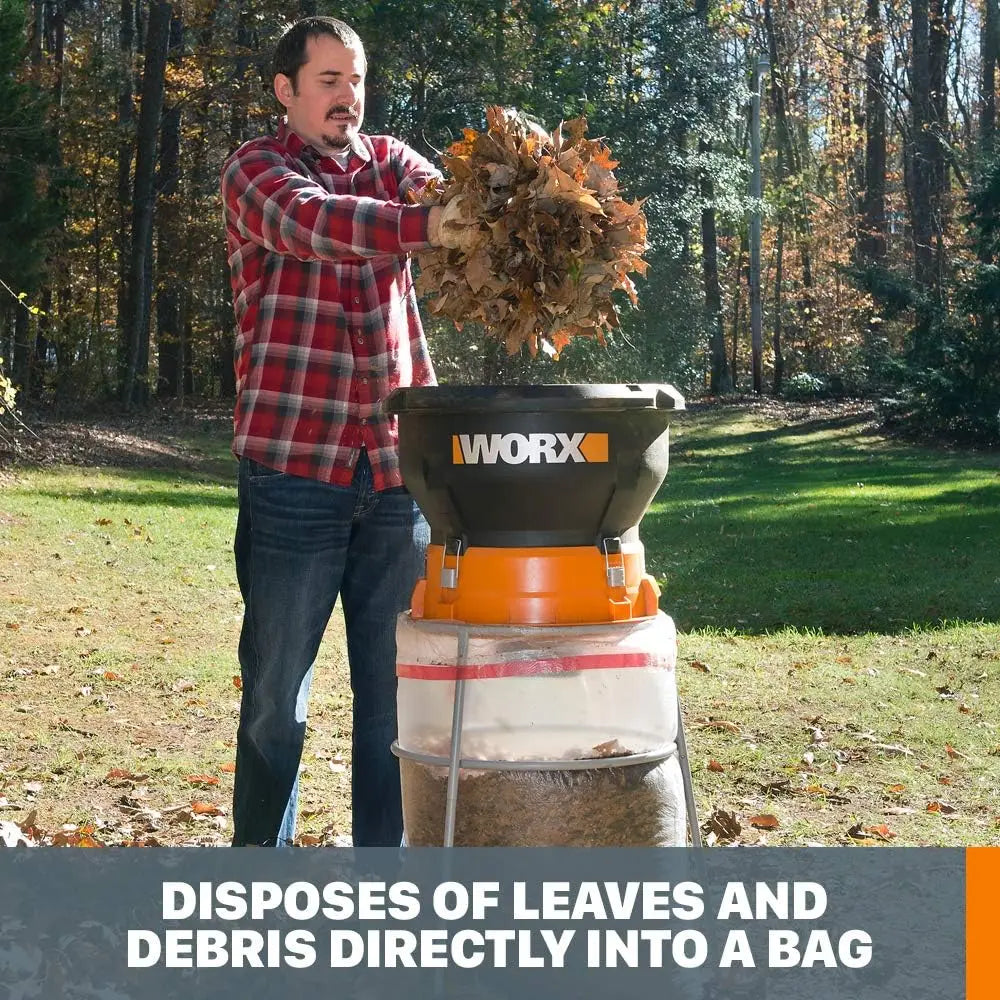 13 Amp Electric Leaf Mulcher Shredder Corded High Compression Mulching