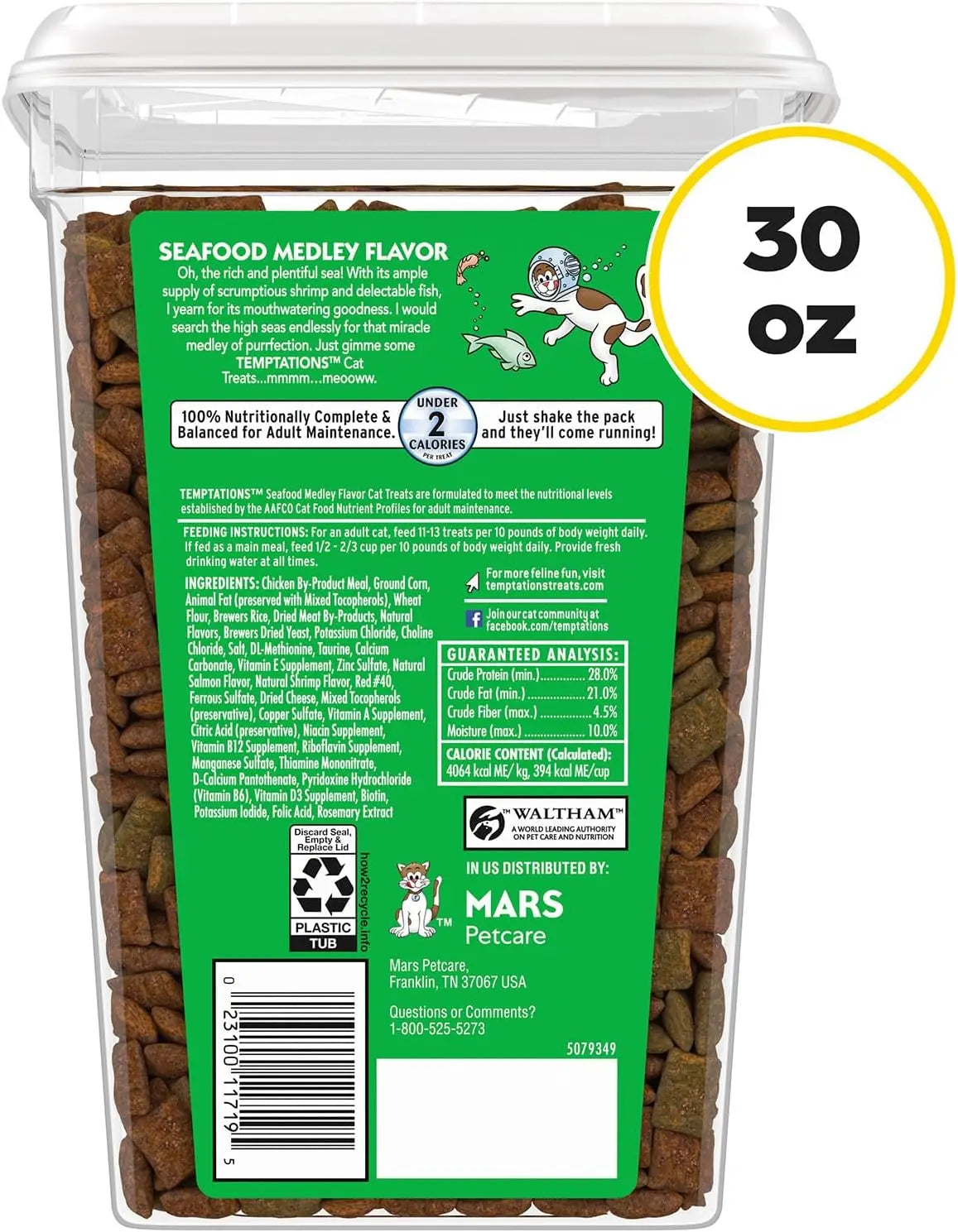 Crunchy And Soft Cat Treats Seafood Medley Flavor For Cats