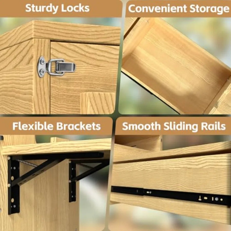 Folding Camping Table With Storage Drawer For SUV Camp Kitchen