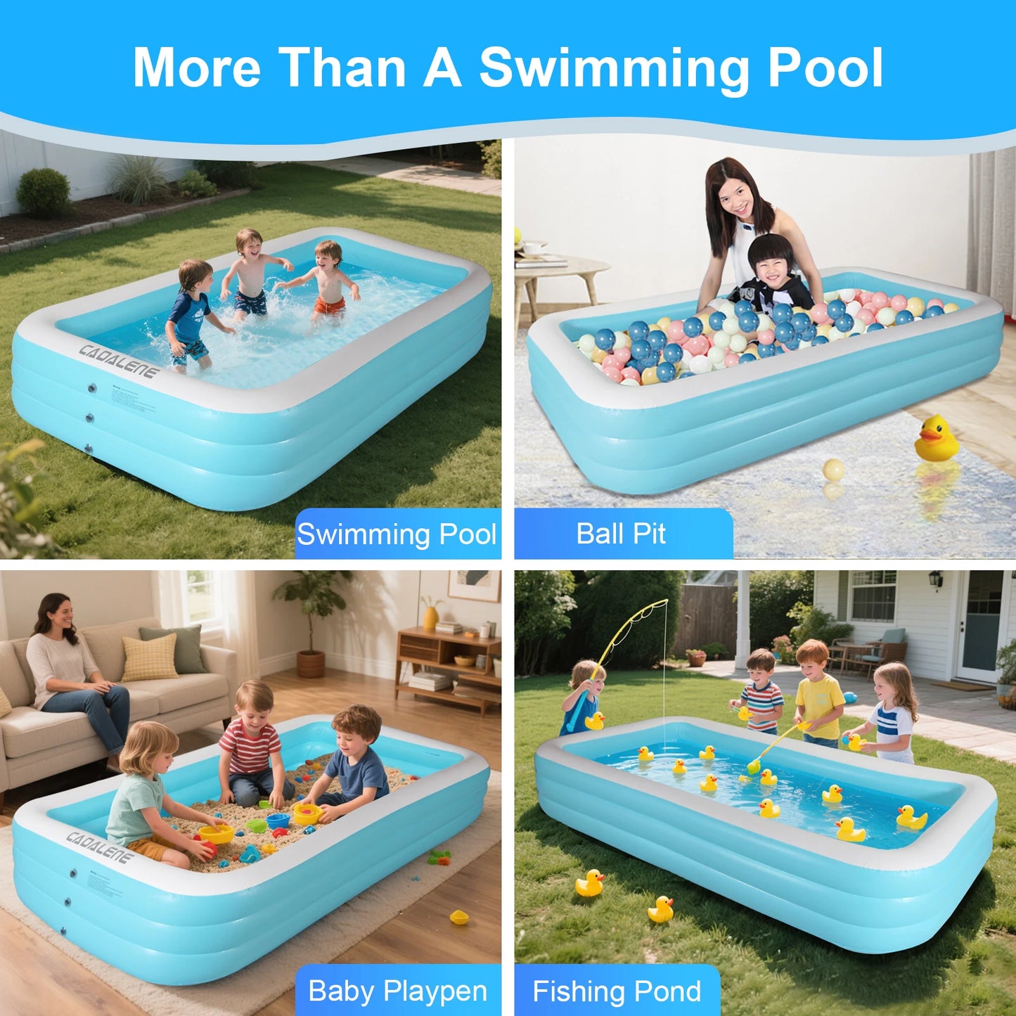 CADALENE Inflatable Family Pool for Kids and Adults Outdoor by S And B Enterprise