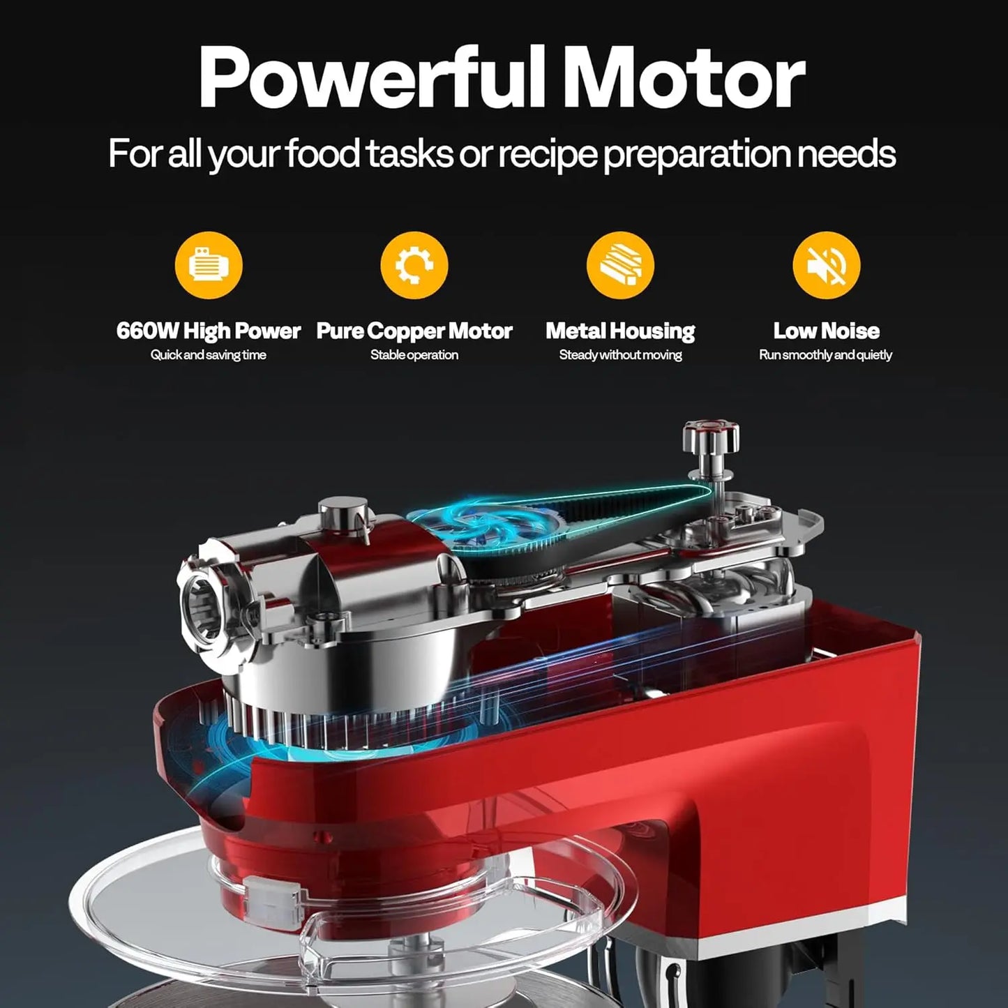 6-In-1 Electric Stand Mixer With Meat Grinder And Pasta Maker