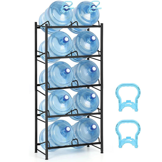 Five Tier Water Jug Rack Storage Stand For Ten Bottles