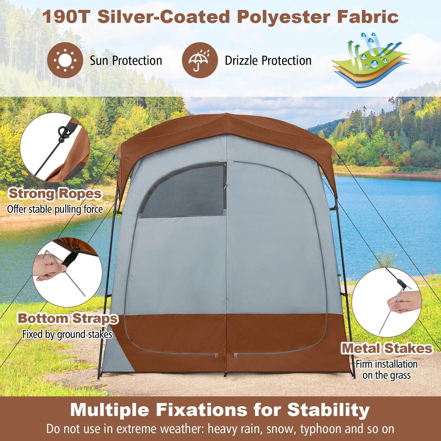 Privacy Shower Tent Shelter For Outdoor Use