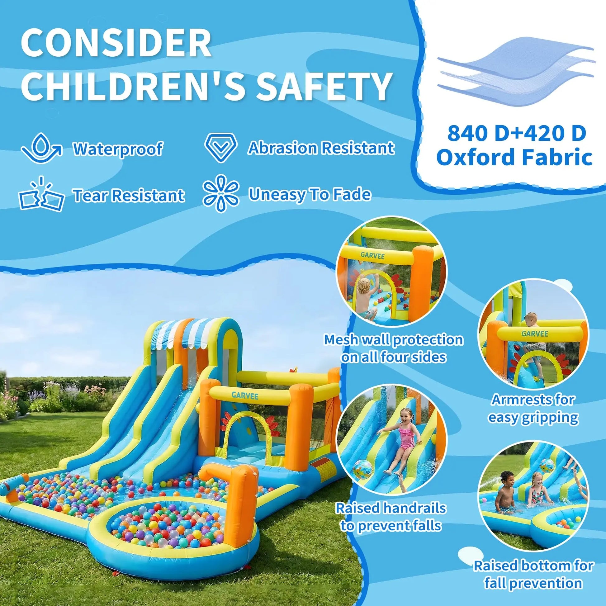 HiMISS Inflatable Water Slide Bounce House 8in1 Backyard by S And B Enterprise
