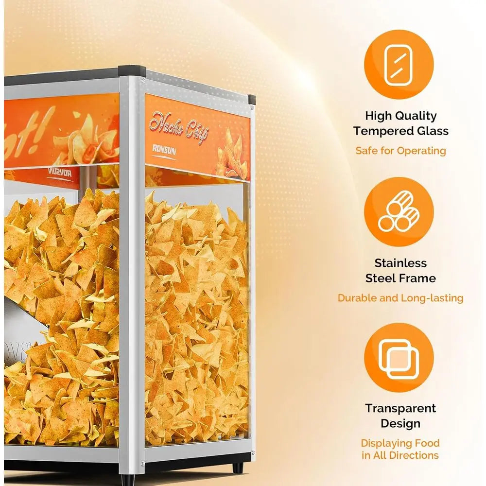Nacho Chip Warmer Display Case With Warming Light And Glass Door by S And B Enterprise