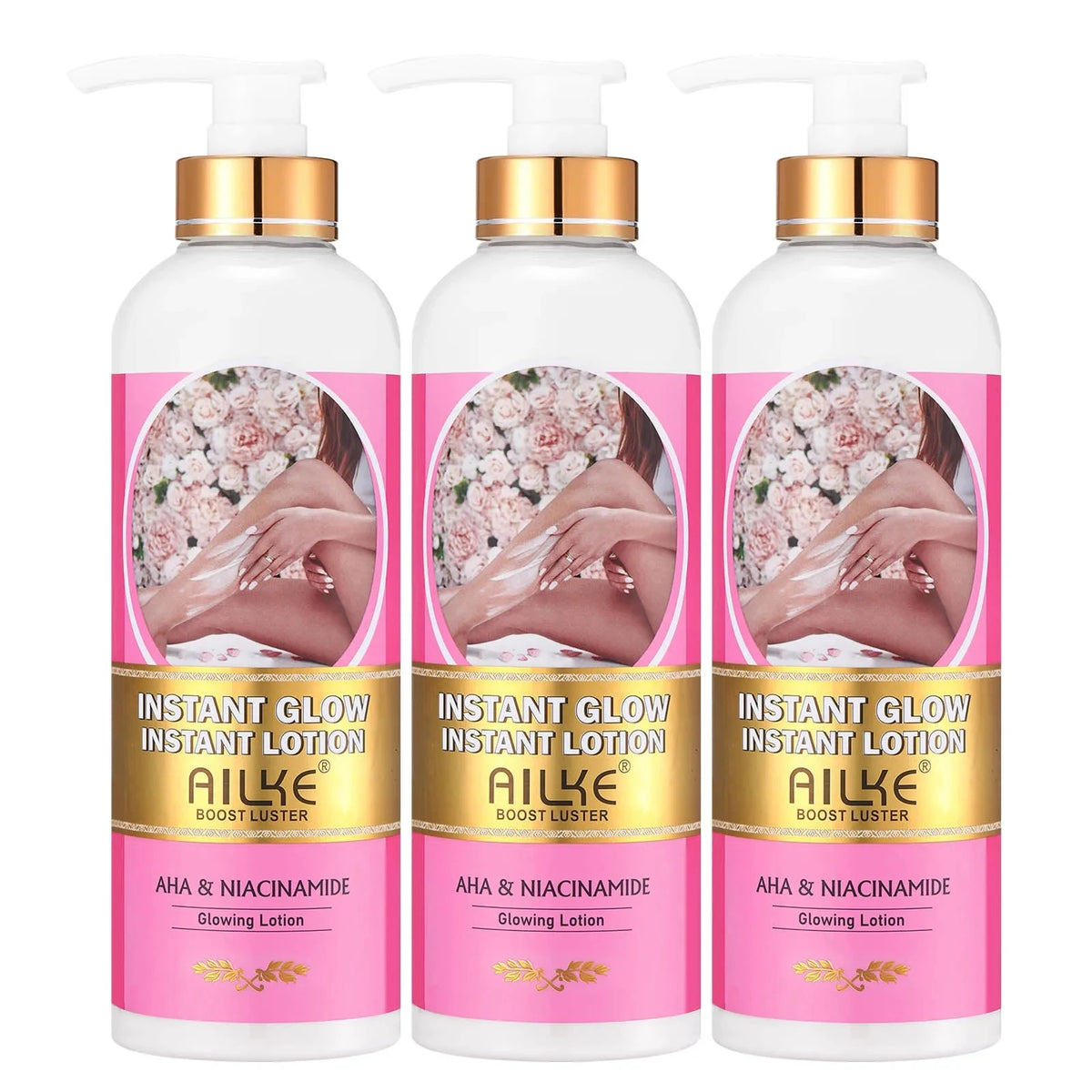 AILKE Vegan Brightening Body Lotion, with AHA, Niacinamide, Moisturizing, Hydration, for All Skin Type, Radiant Skin Body Cream