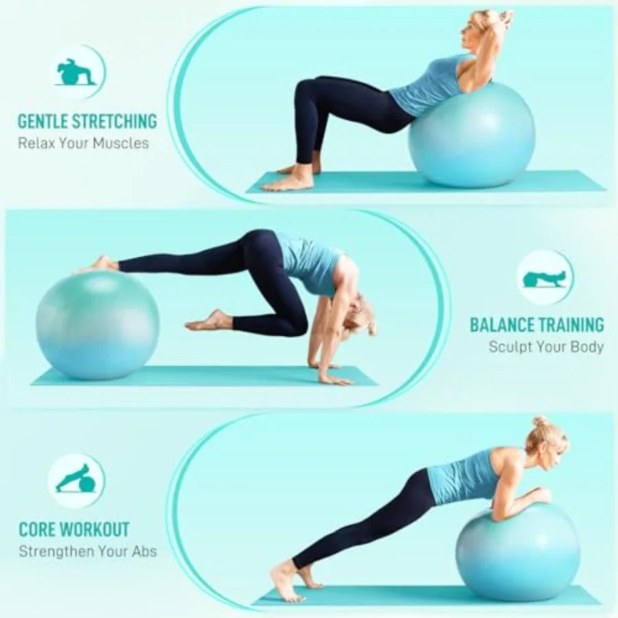 Extra Thick Exercise Ball With Pump Anti-Burst And Slip-Resistant by S And B Enterprise