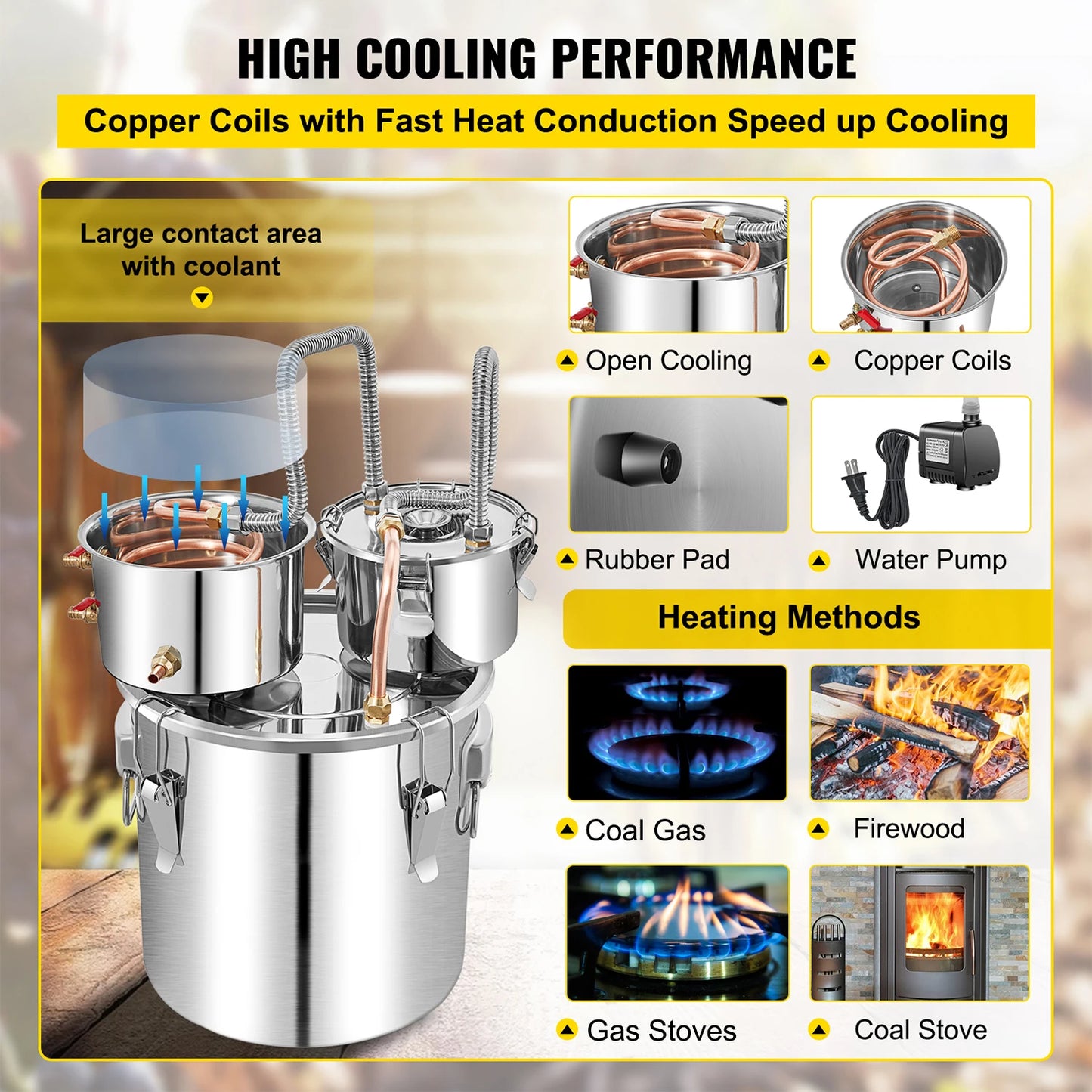SucceBuy Alcohol Distiller Stainless Steel Moonshine Equipment