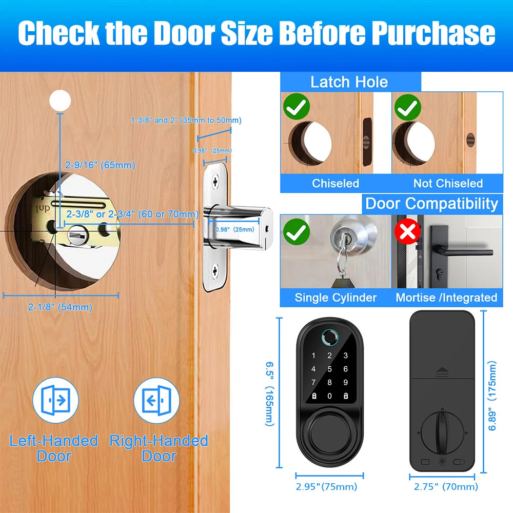 Bluetooth Smart Deadbolt Lock With Fingerprint And Keyless Entry by S And B Enterprise