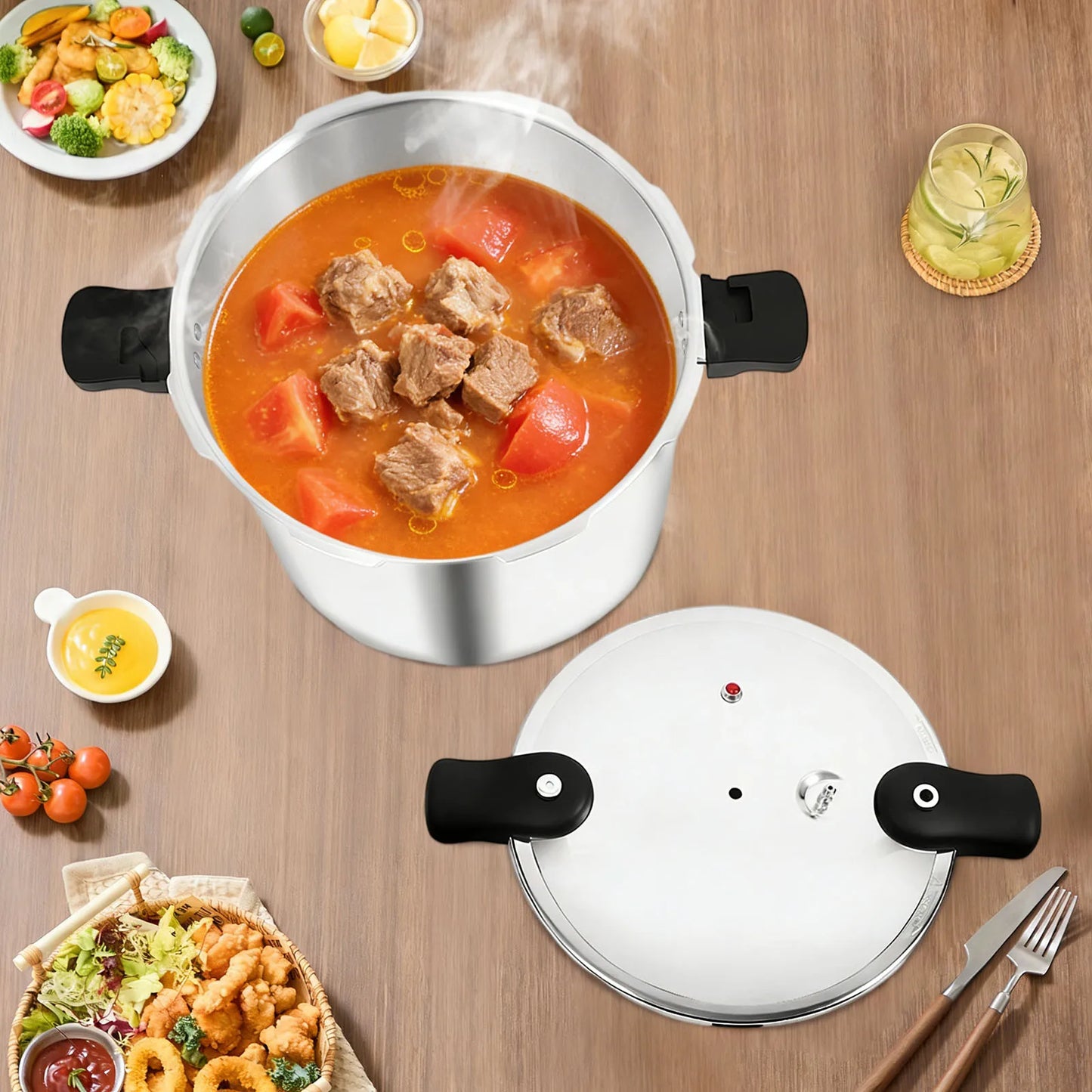 Pressure Canner And Cooker With Gauge 13 PSI Explosion Proof Safety Valve