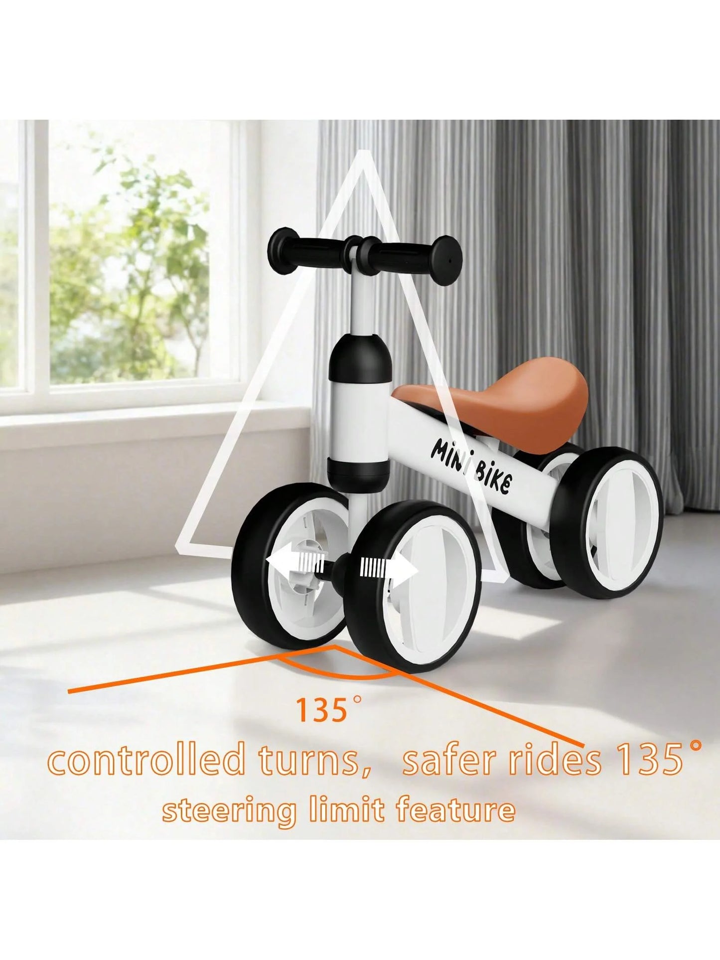 C1 Toddler Balance Bike 4-Wheel No-Pedal Ride On Toy by S And B Enterprise