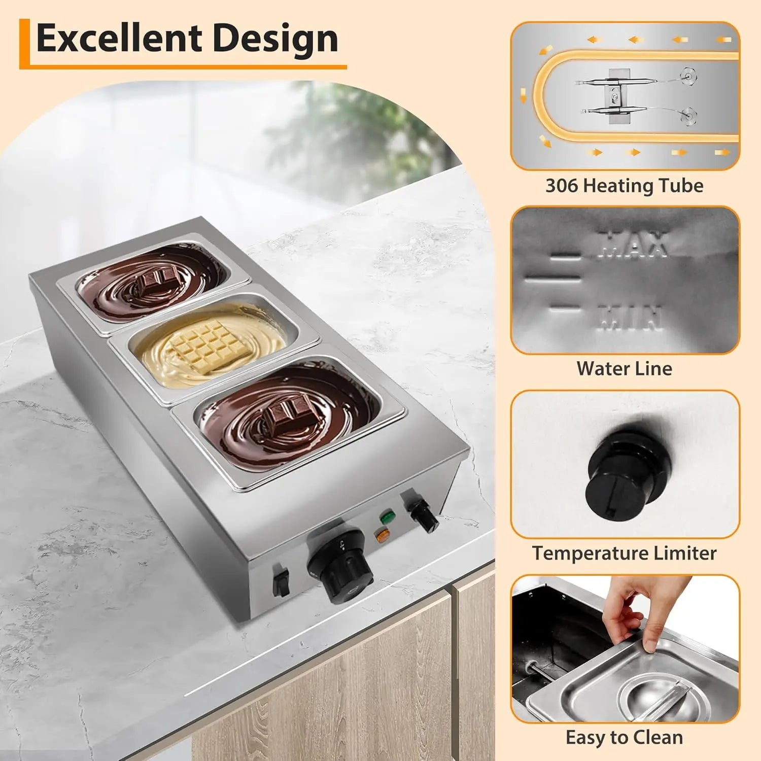 HiMISS 2-Tank Chocolate Melting Machine With Tempering System by S And B Enterprise