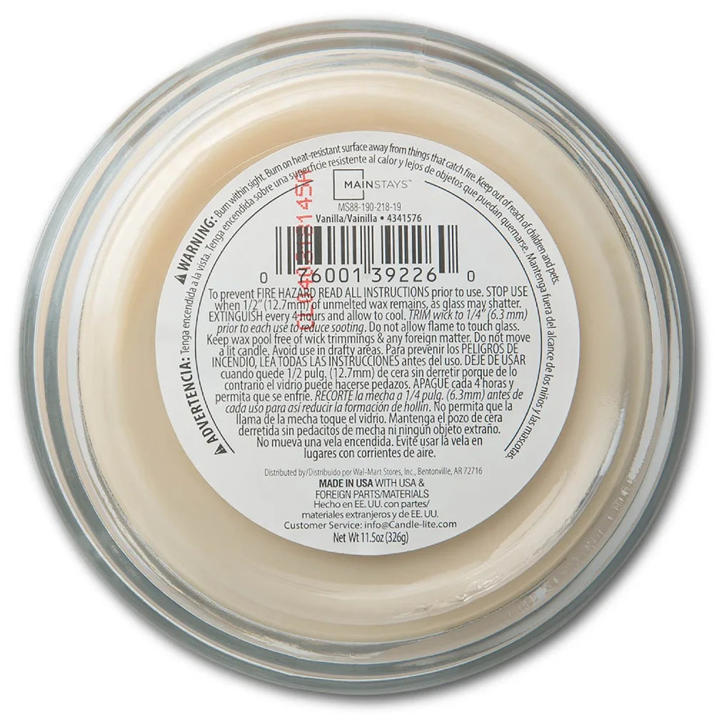 Vanilla scented glass jar candle, 3-wick, 11.5 oz by S And B Enterprise