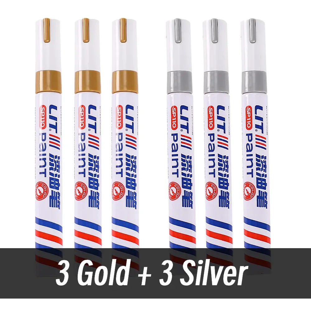 3mm 10p Colorful 8 Colors Permanent Paint Marker Waterproof White Markers tire tread rubber fabric Paint metal Paint Marker Pens by S And B Enterprise