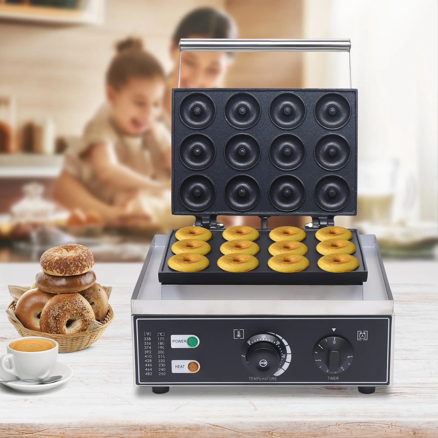 Sweetmile Portable Commercial Donut And Waffle Maker Nonstick Surface by S And B Enterprise