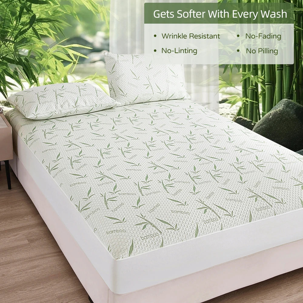 Bamboo Viscose Mattress Cover Fitted Style Soft And Breathable, Mattress Protector Twin Size Bed Fitted Sheet by S And B Enterprise