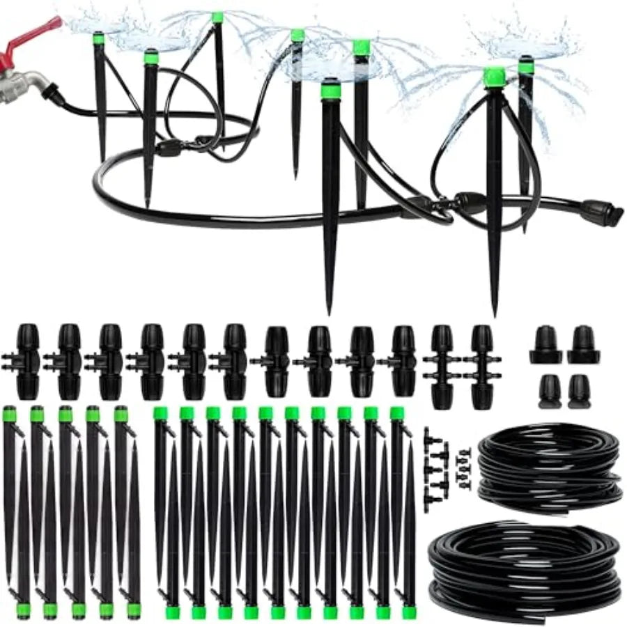 Drip Irrigation System Kit Premium Garden Watering With Adjustable Emitters