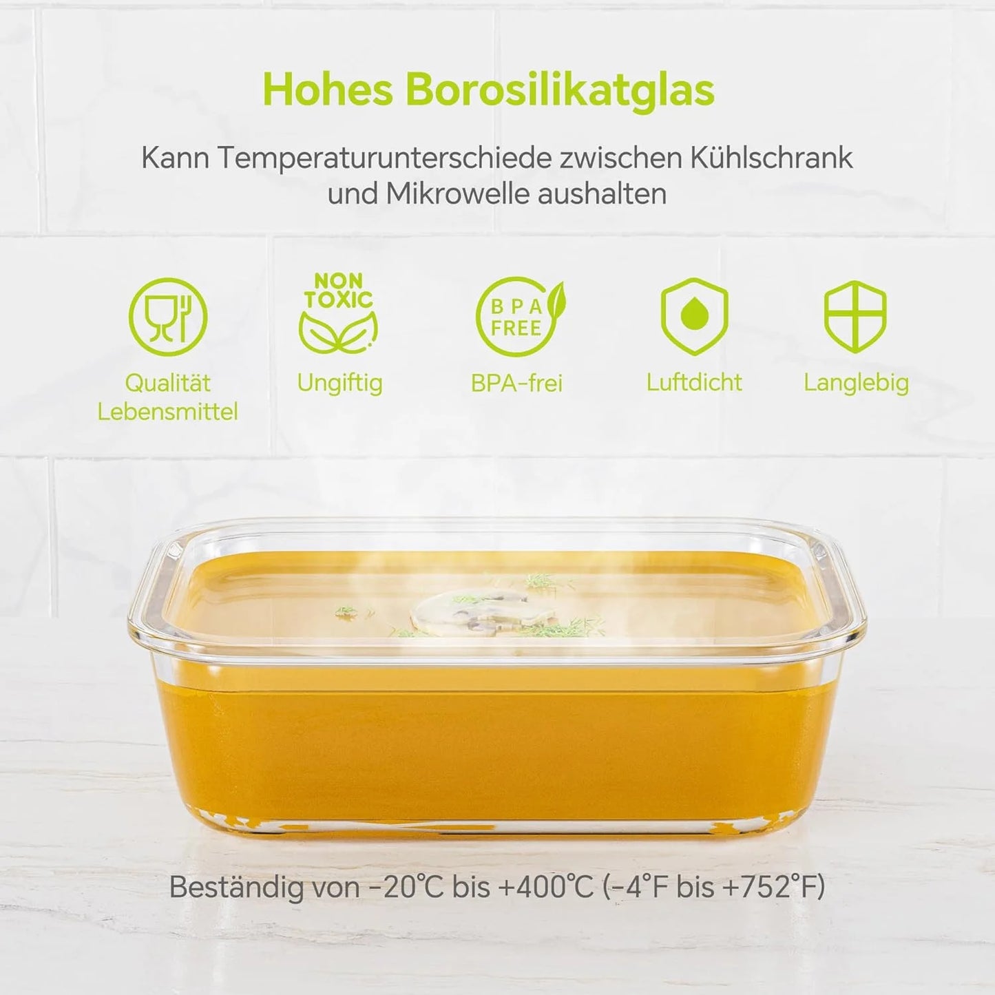 8-Pack Airtight Glass Food Storage Containers,Borosilicate Glass,Leakproof & Stackable for Microwave,Oven,Freezer and Dishwasher by S And B Enterprise