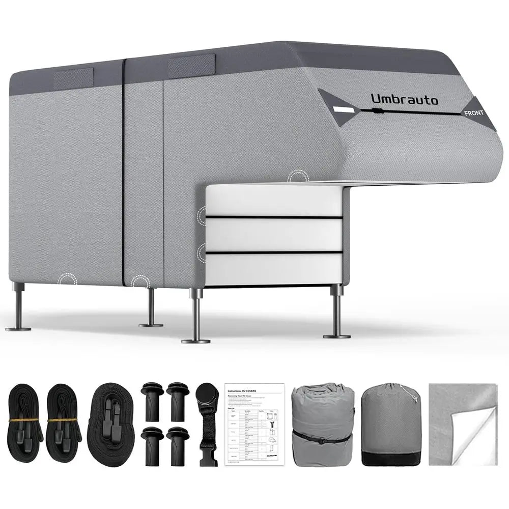 Camper RV Cover Waterproof 7-Layer Slide-In Cabover With Straps