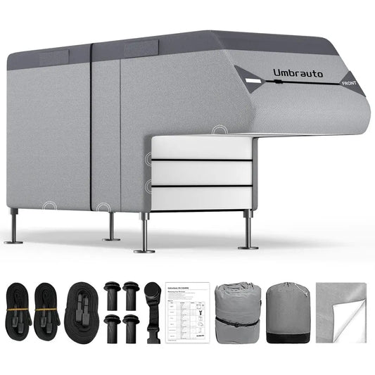 Camper RV Cover Waterproof 7-Layer Slide-In Cabover With Straps