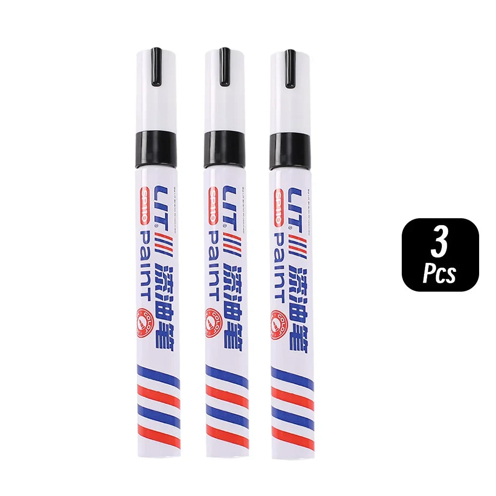 3mm 10p Colorful 8 Colors Permanent Paint Marker Waterproof White Markers tire tread rubber fabric Paint metal Paint Marker Pens by S And B Enterprise