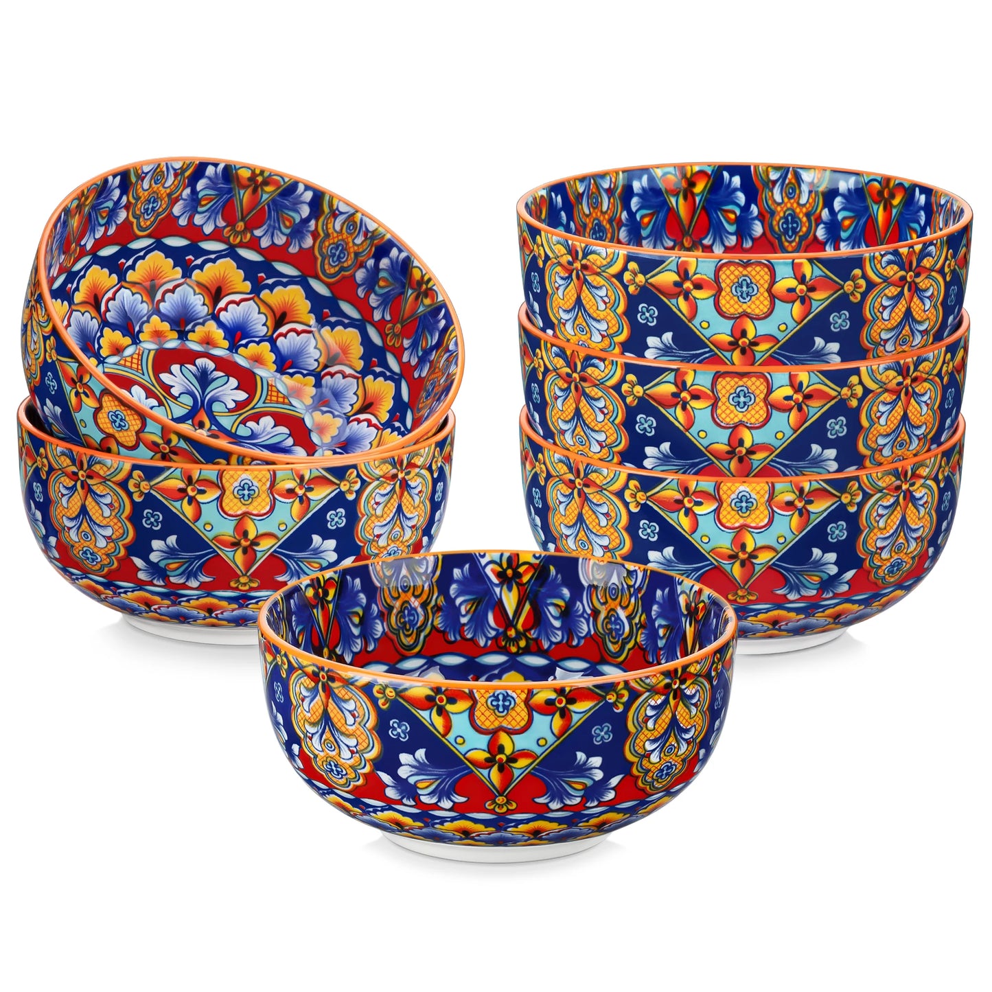 MALACASA Ceramic Bowls Set Bohemian Style Dinnerware