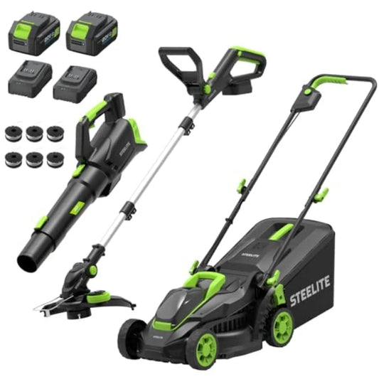 21V Brushless Cordless Lawn Care Kit Mower Trimmer Blower by S And B Enterprise