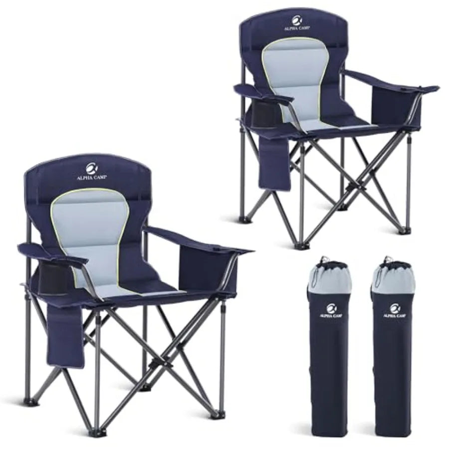 Heavy Duty Folding Camping Chair With Padded Seat And Cup Holder by S And B Enterprise