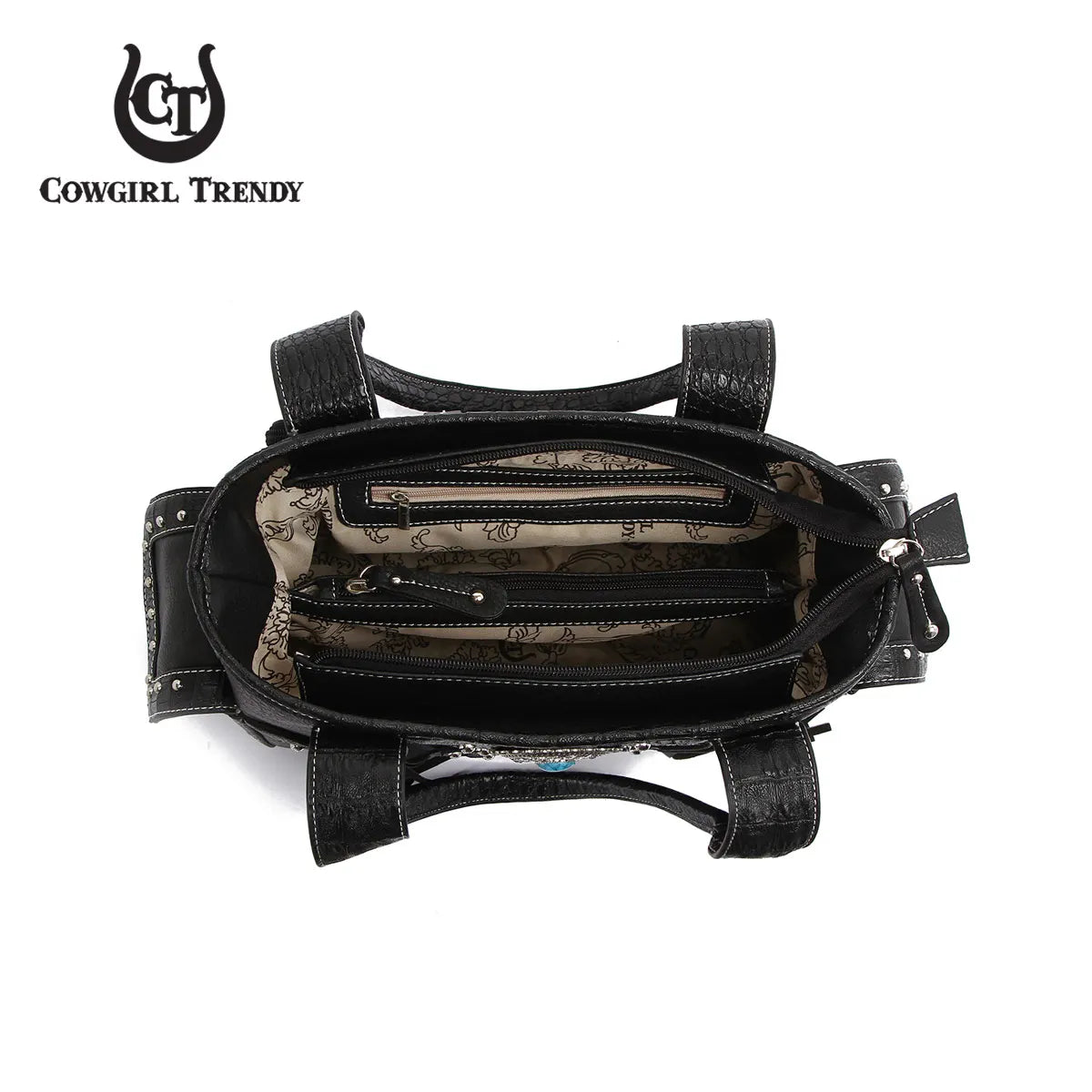 Western Style Cowgirl Fringe Crocodile Purse and Tote Set