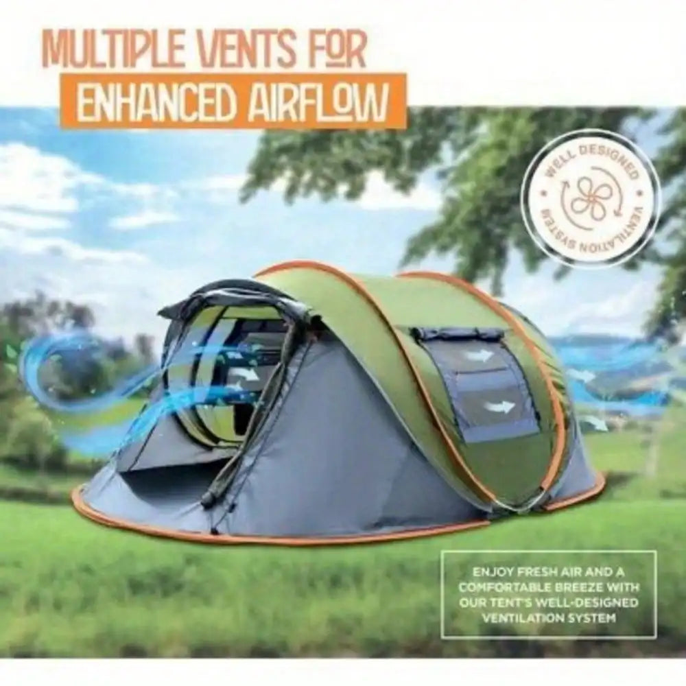 Pop Up Camping Tent With Two Doors Waterproof UPF50