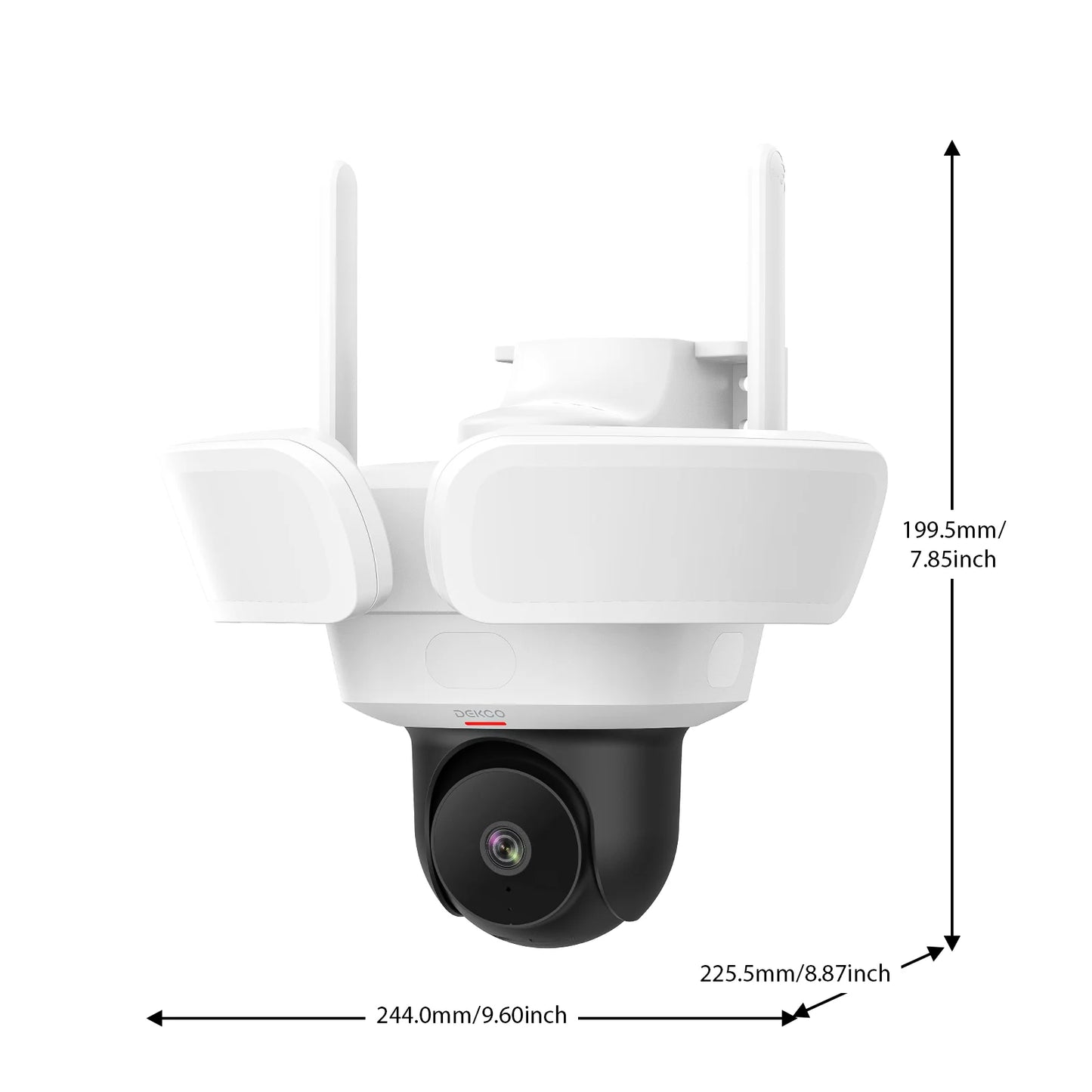 DEKCO 3K UHD WiFi Floodlight Camera Outdoor 360 View Night Vision Two Way Audio
