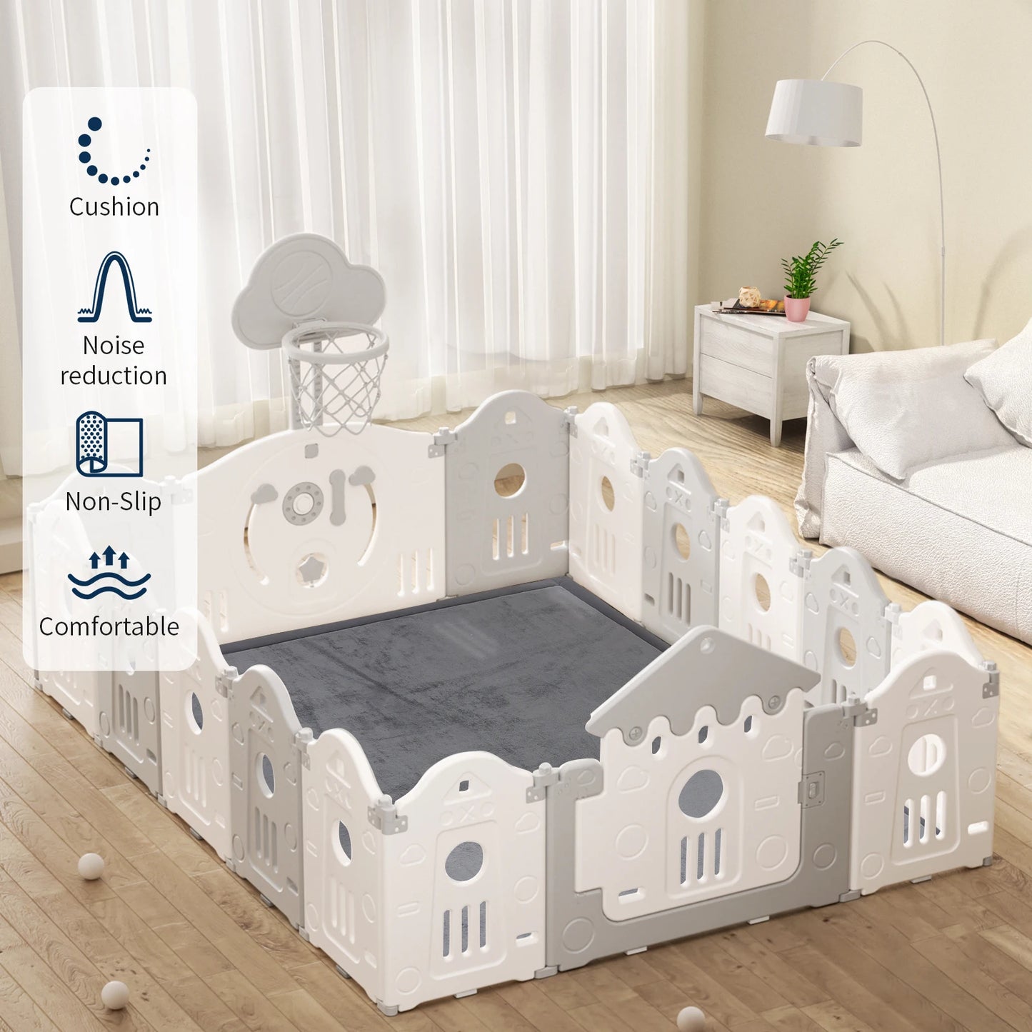 PaPaMat Memory Foam Playpen Carpet Mat Velvet Non Slip Bottom