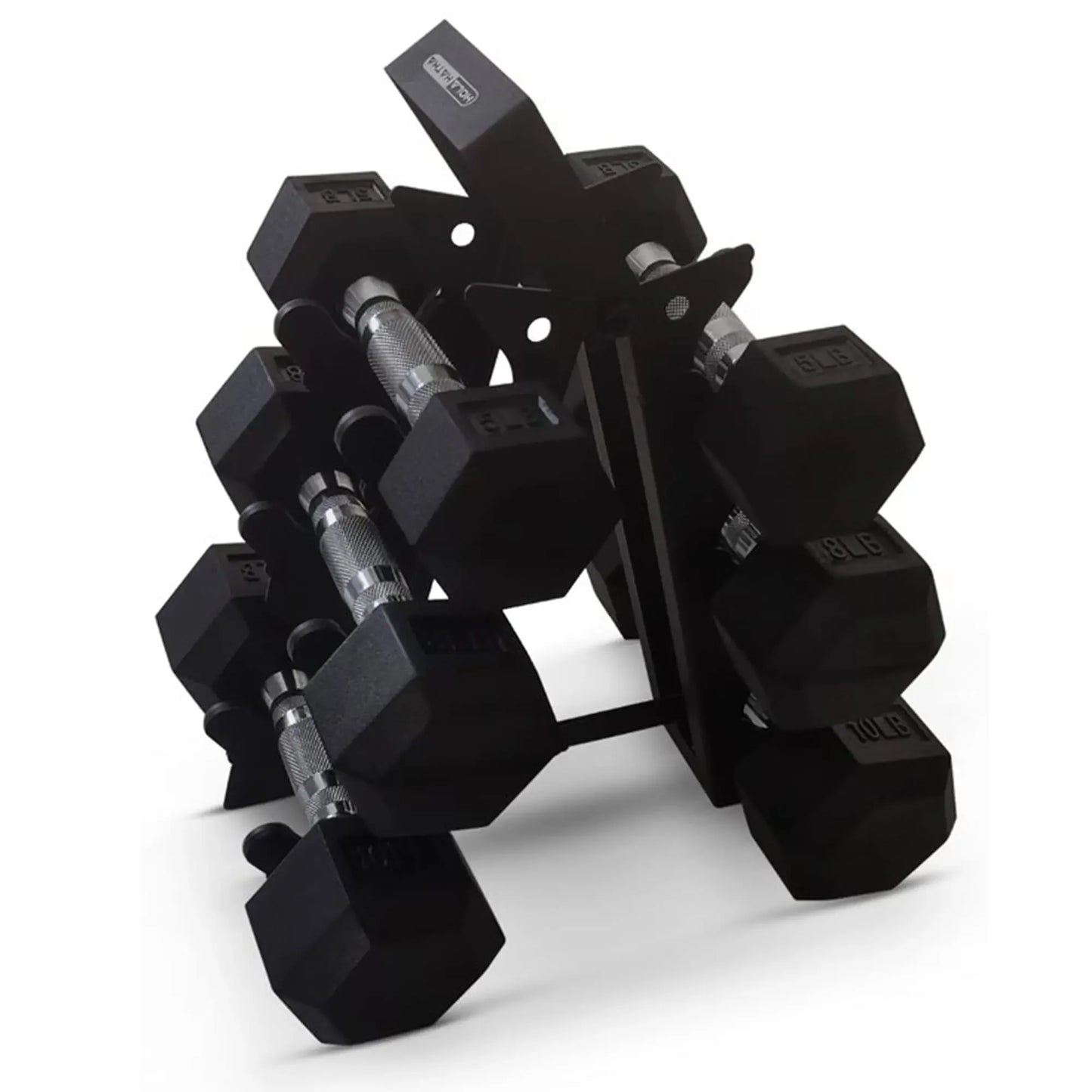 Hexagonal Dumbbell Set With Rack For Home Gym Durable