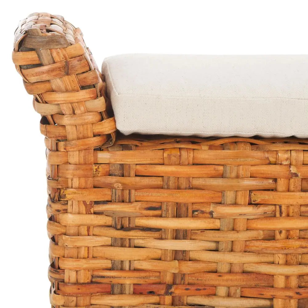 Home Collection Palermo Natural Woven Accent Bench by S And B Enterprise