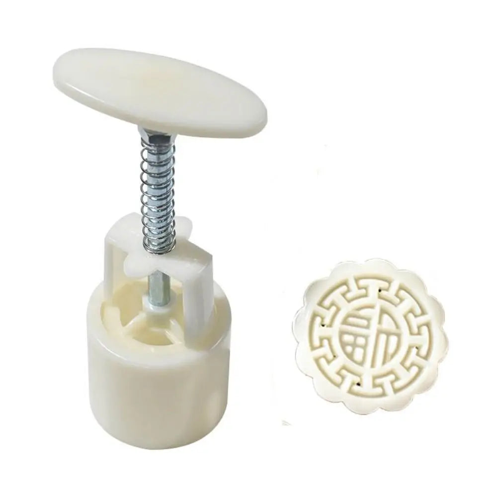 Mid Autumn Festival Round Mooncake Mold 50g DIY Hand Press Mold Fondant Cake Decoration Tools Flower Shape Moon Cake Mould by S And B Enterprise