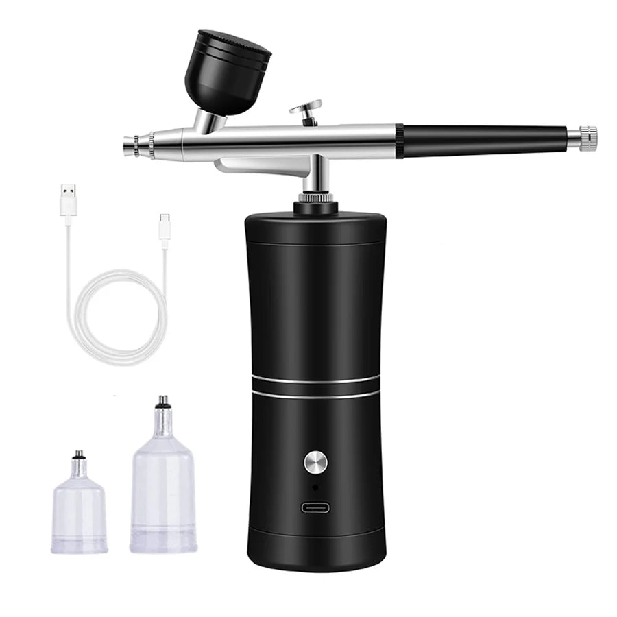 Portable Airbrush With Compressor Kit For Beauty Nail Art Cake Decorating Makeup Model Painting by S And B Enterprise